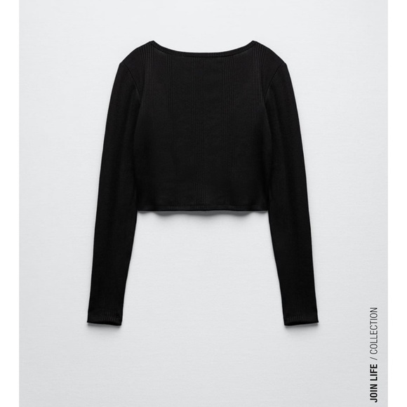 Zara RIBBED CROPPED JACKET
BLACK​ - Picture 2 of 4